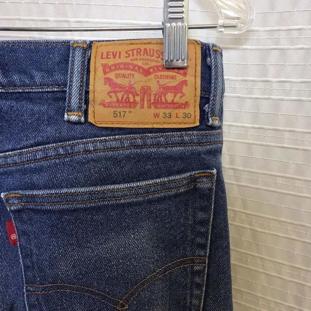 Levi's 517 Jeans Men’s 33x30 Bootcut Indigo Blue Denim